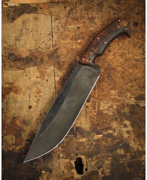 Handmade Short Bowie Machete with Saman Wood Handle