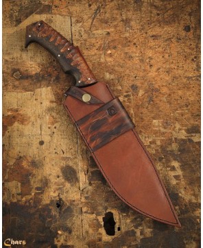 Handmade Short Bowie Machete with Saman Wood Handle