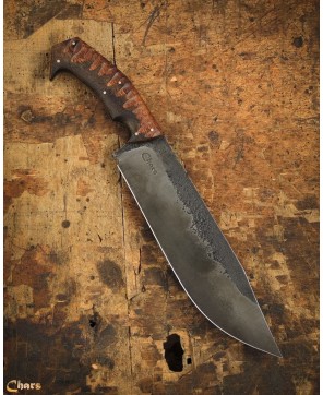 Handmade Short Bowie Machete with Saman Wood Handle