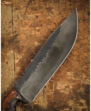 Handmade Short Bowie Machete with Saman Wood Handle