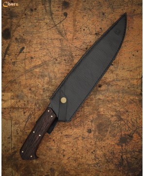 Handmade 5160 Carbon Steel Grill Knife with Textured Handle