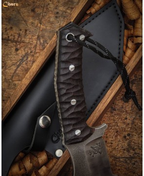 Tracker Survival Knife with 5160 Steel & Saman Wood Handle