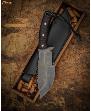 Tracker Survival Knife with 5160 Steel & Saman Wood Handle