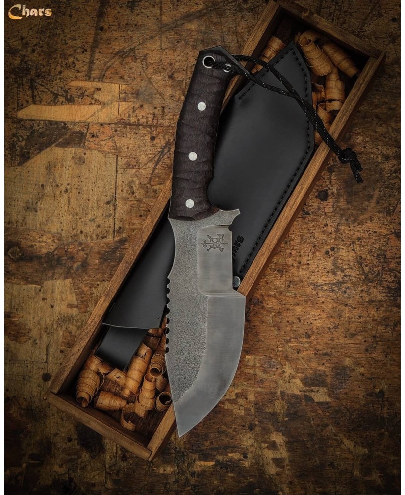 Tracker Survival Knife with 5160 Steel & Saman Wood Handle