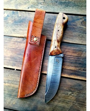 Handmade Survival Knife with Leather Sheath