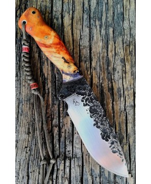 Handcrafted Forged Steel Knife with Resin Handle