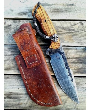 Handcrafted Forged Steel Knife with Exotic Wood Handle