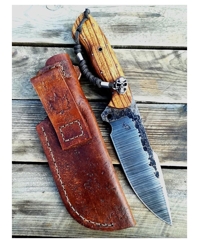 Handcrafted Forged Steel Knife with Exotic Wood Handle