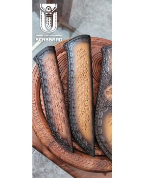 Set of 4 Leather Knife Sheaths - Handcrafted & Durable