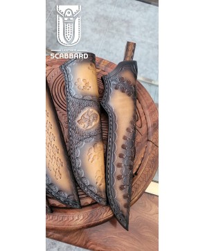 Set of 4 Leather Knife Sheaths - Handcrafted & Durable