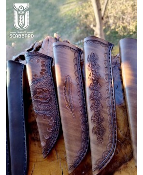 Set of Handmade Leather Knife Sheaths - Premium Quality