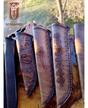 Set of Handmade Leather Knife Sheaths - Premium Quality