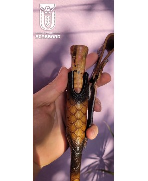 Handcrafted Leather Knife Sheath - Scaled Design & Durable