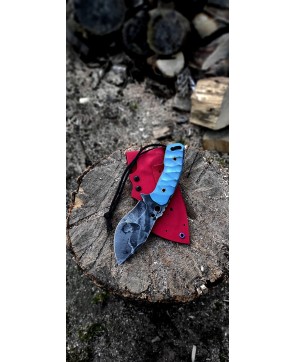 Tactical Fixed Blade Knife with Red Sheath