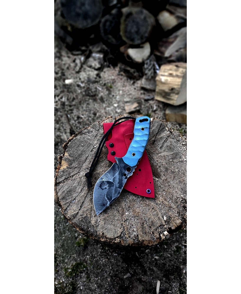 Tactical Fixed Blade Knife with Red Sheath