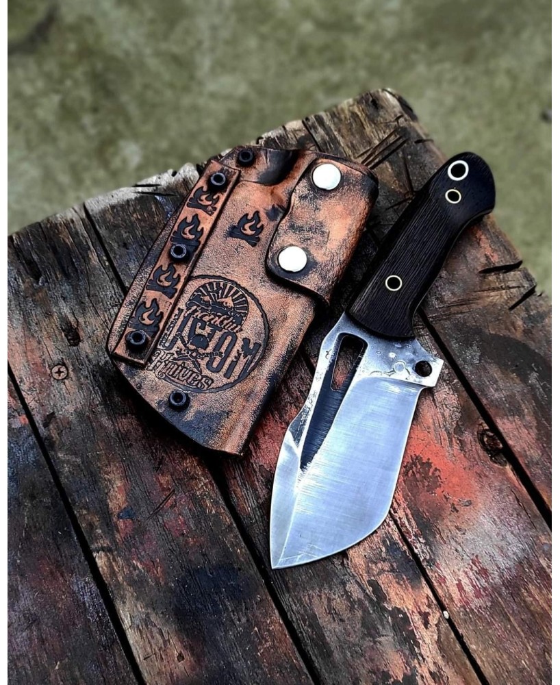 Handcrafted Tactical Fixed Blade Knife with Leather Sheath