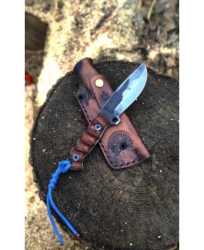 Custom Bushcraft Knife with Ergonomic Handle and Sheath