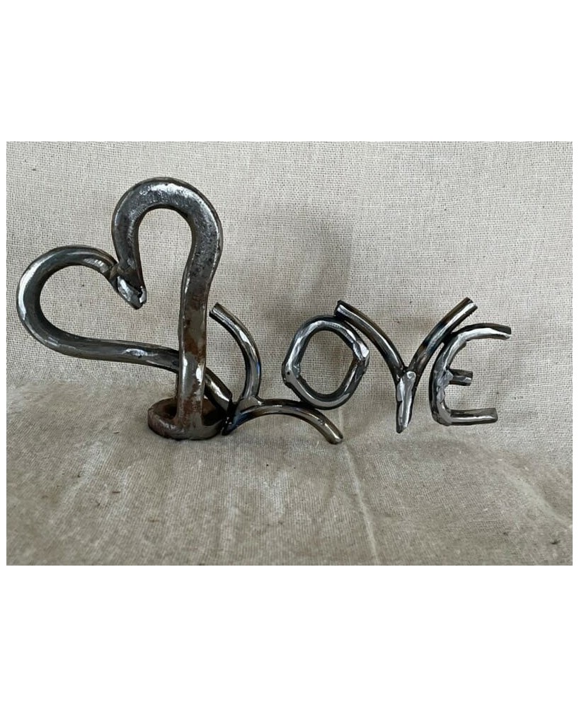 Handmade Metal LOVE Sculpture – Rustic Welded Art Décor