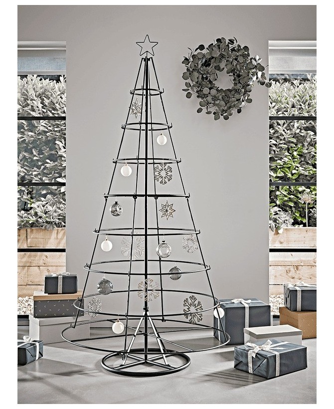 Modern Metal Cone Christmas Tree – Elegant Holiday Centerpiece