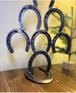 Hand-Forged Steel Horseshoe Christmas Tree – Rustic Holiday Decor