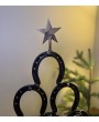 Hand-Forged Steel Horseshoe Christmas Tree – Rustic Holiday Decor