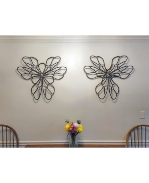 Handmade Rebar Wall Sculpture – Flower/Mandala Design