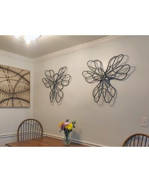 Handmade Rebar Wall Sculpture – Flower/Mandala Design