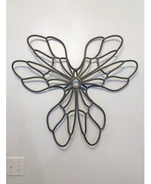 Handmade Rebar Wall Sculpture – Flower/Mandala Design