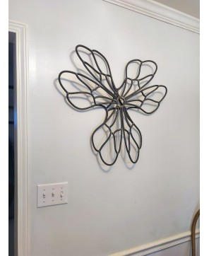 Handmade Rebar Wall Sculpture – Flower/Mandala Design