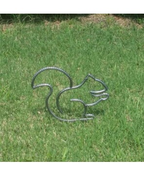 Squirrel Yard Ornament - Handmade Welded Rebar Decoration