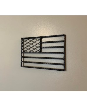 Rebar American Flag - Handmade Welded Metal Patriotic Wall Art