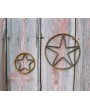 Metal Star Circle Decoration - Handmade Rebar Texas Star Art