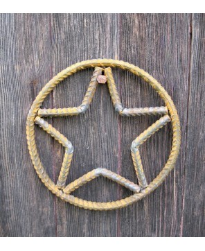 Metal Star Circle Decoration - Handmade Rebar Texas Star Art