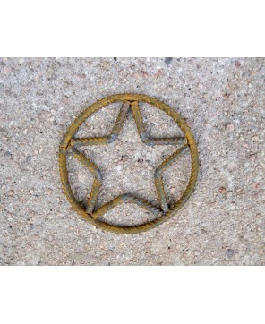 Metal Star Circle Decoration - Handmade Rebar Texas Star Art