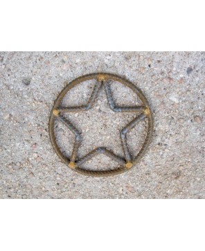 Metal Star Circle Decoration - Handmade Rebar Texas Star Art