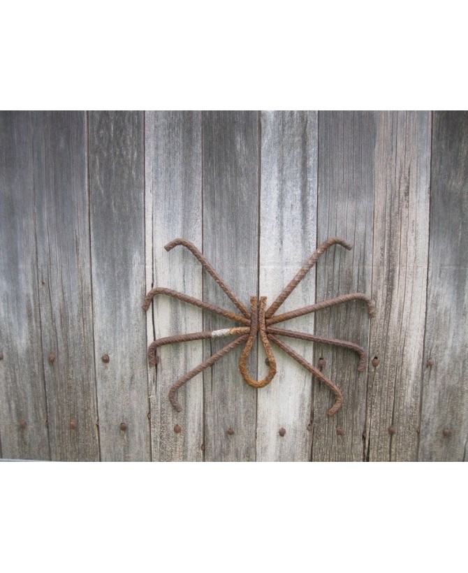 Metal Spider Sculpture - Handmade Rebar Yard Art for Man Cave