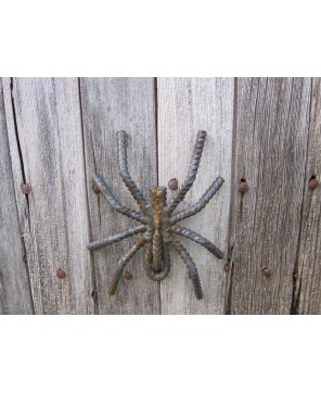 Metal Spider Rebar Sculpture - Handmade Rustic Garden Art