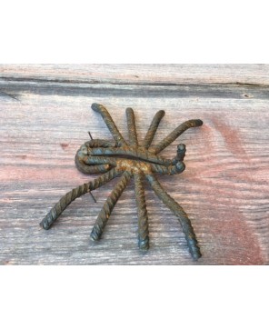 Metal Spider Rebar Sculpture - Handmade Rustic Garden Art