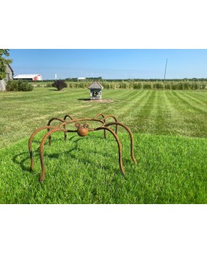 Spider Gazing Ball Holder - Wrought Iron Plant Stand for Outdoor Use