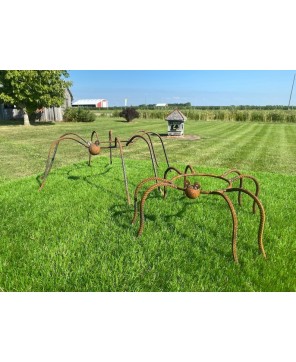 Spider Gazing Ball Holder - Wrought Iron Plant Stand for Outdoor Use