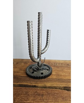 Handmade Cactus Sculpture - Steel & Rebar Unique Design for Decor