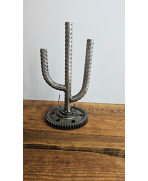 Handmade Cactus Sculpture - Steel & Rebar Unique Design for Decor