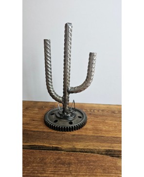 Handmade Cactus Sculpture - Steel & Rebar Unique Design for Decor