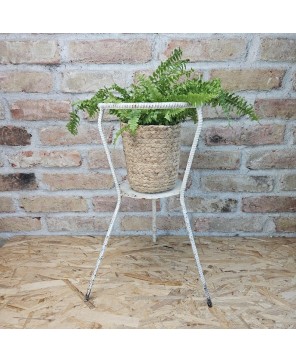 Vintage Wrought Iron Plant Stand - Hand Forged Rebar