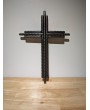 Rustic Handmade Rebar Cross - 12” Metal Accent for Home Decor