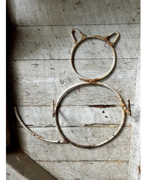 Handmade Rebar Cat Coat Rack | Rustic Folk Art Decor