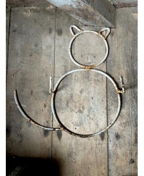 Handmade Rebar Cat Coat Rack | Rustic Folk Art Decor