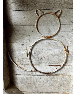 Handmade Rebar Cat Coat Rack | Rustic Folk Art Decor