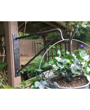 Large Forged Rebar Wall Bracket for Hanging Planters