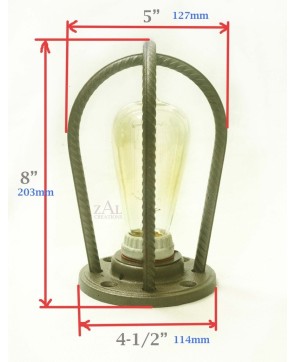 Industrial Steampunk Rebar Sconce Wall Light – E26/E27 Compatible